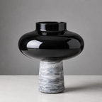 Smoked Glass Marble Vase