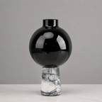 Smoked Glass Marble Vase