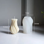 Wave Twirl Pillar Candle Mold – Handmade Silicone DIY Candle Tool