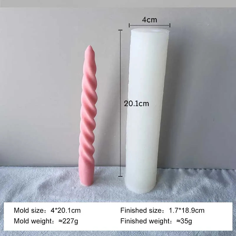 Twist Spiral Candle Mold – Silicone DIY Candle Making Form