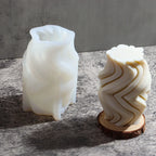 Wavy Stripe Geometric Candle Silicone Mold – DIY Cylindrical Candle