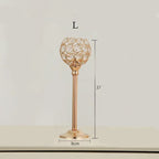 Vintage Crystal Gold Tealight Candle Holder - Elegant Decorative Candle Stand for Home & Events