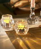 Nordic Pumpkin Glass Candle Holder - Tealight Accent for Home and Bar