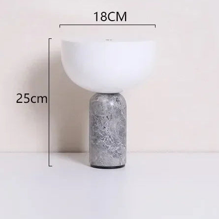 Marble Touch Table Lamp with USB Charging – Danish Minimal Design