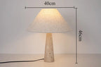 Travertine and Linen Table Lamp - Soft Nordic Light