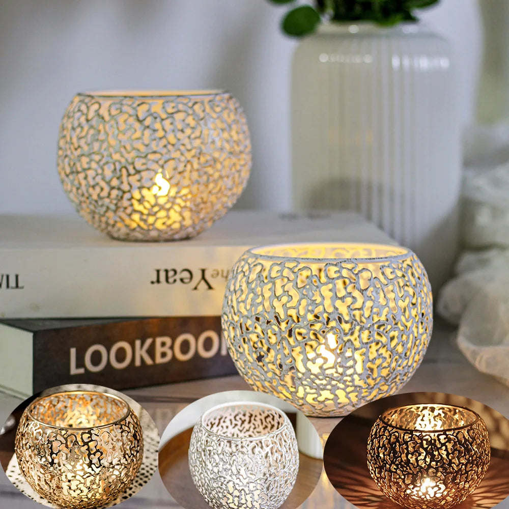 Retro Hollow Metal Candle Holder – Warm Glow Tealight Lantern