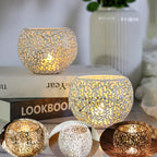 Retro Hollow Metal Candle Holder – Warm Glow Tealight Lantern