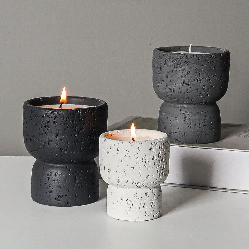 Minimalist Cement Candle Holders - DIY Aromatherapy Cups for Home Decor