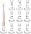 Clear Glass Taper Candle Holder Set