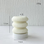 Nordic Wave Scented Candle – Elegant Striped Sphere