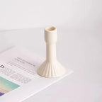 Modern Cream Ceramic Candlestick - Luxury Decorative Accent for Living Spaces