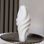 Wave Twirl Pillar Candle Mold – Handmade Silicone DIY Candle Tool