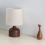 Japanese Wood-Grain Fabric Bedside Lamp