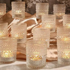 Set of 36 Clear Glass Votive Candle Holders - Tealight Holders for Weddings and Home