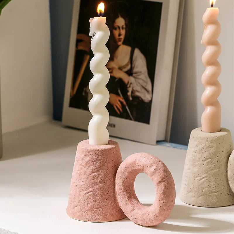 Nordic Ceramic Candle Holder - Cozy Home Desktop Decoration