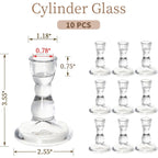 Thickened Clear Glass Taper Candle Holders - Set of 10 for Weddings and Home Décor