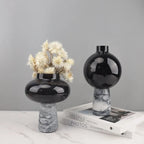 Smoked Glass Marble Vase