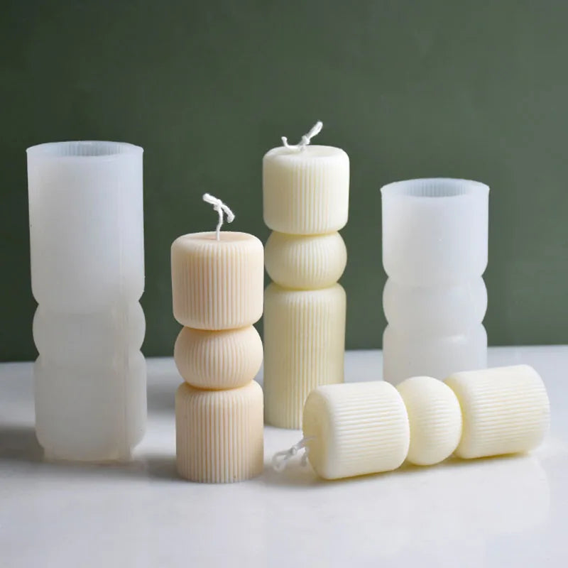 Roman Stripe Pillar Candle Mold – DIY Silicone Candle Tool