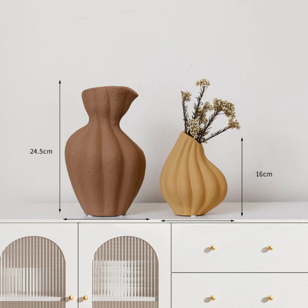 Pleated Ceramic Vase