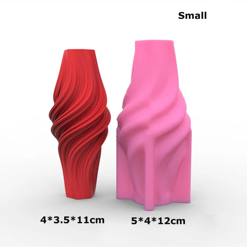 Wave Twirl Pillar Candle Mold – Handmade Silicone DIY Candle Tool