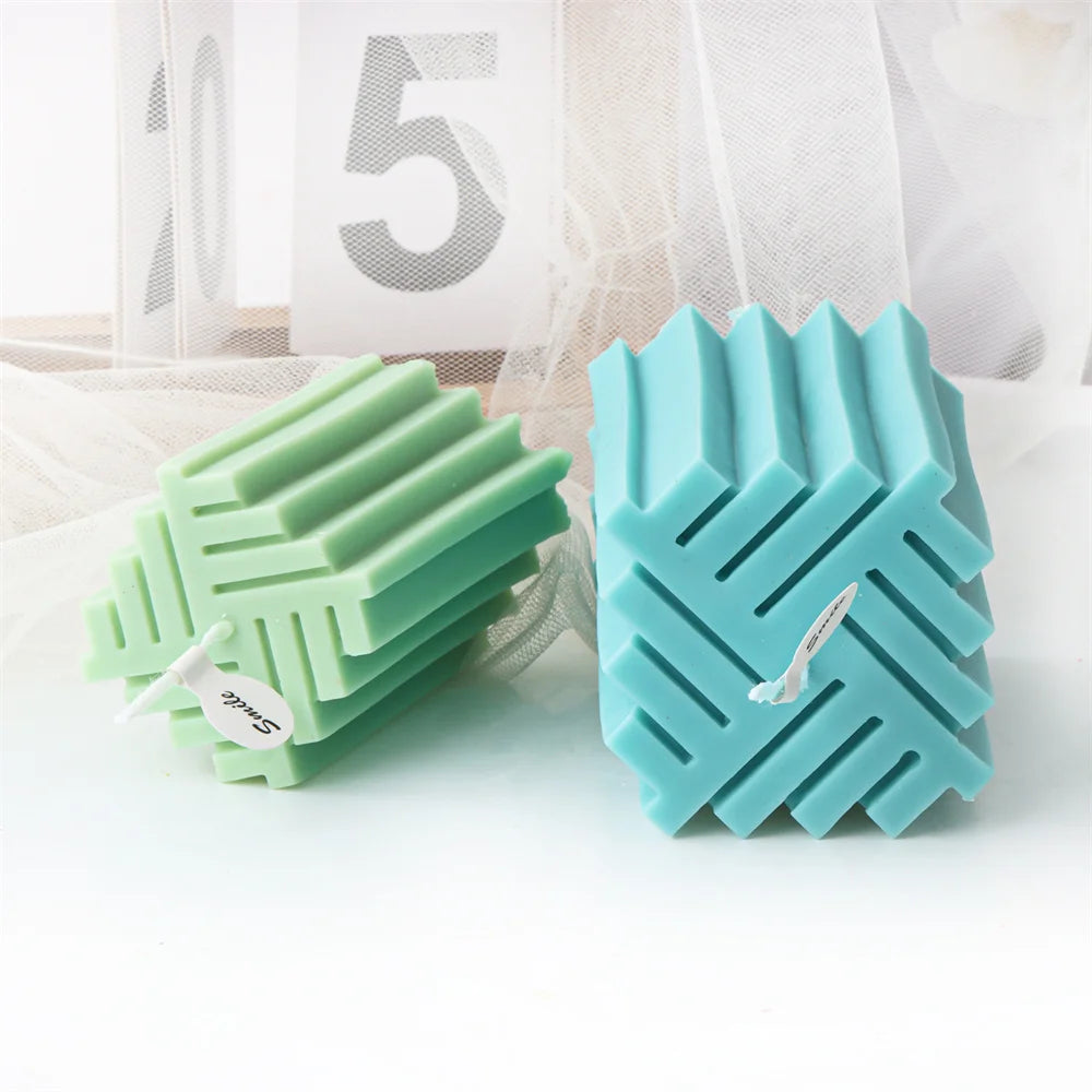 Spiral Cylinder Candle Mold – Artistic Silicone Candle Casting Tool