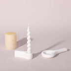Nordic White Ceramic Candlestick Holder - Elegant Pillar Stand for Home
