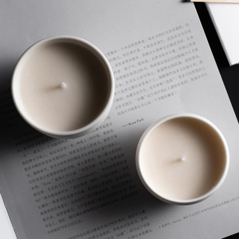 Minimalist Ceramic Candle Cup - Modern Home Accent
