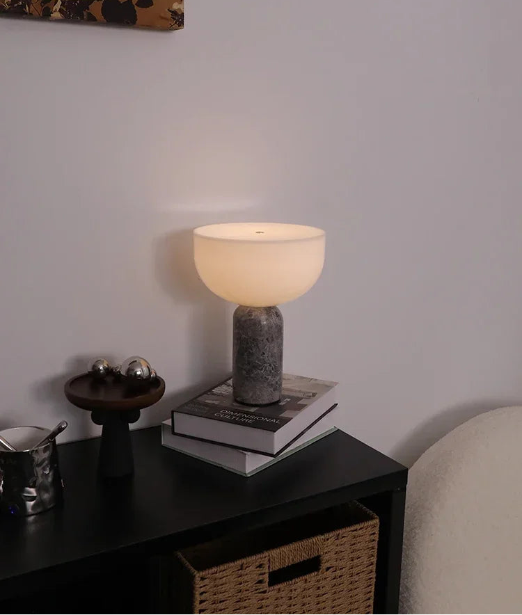 Marble Touch Table Lamp with USB Charging – Danish Minimal Design