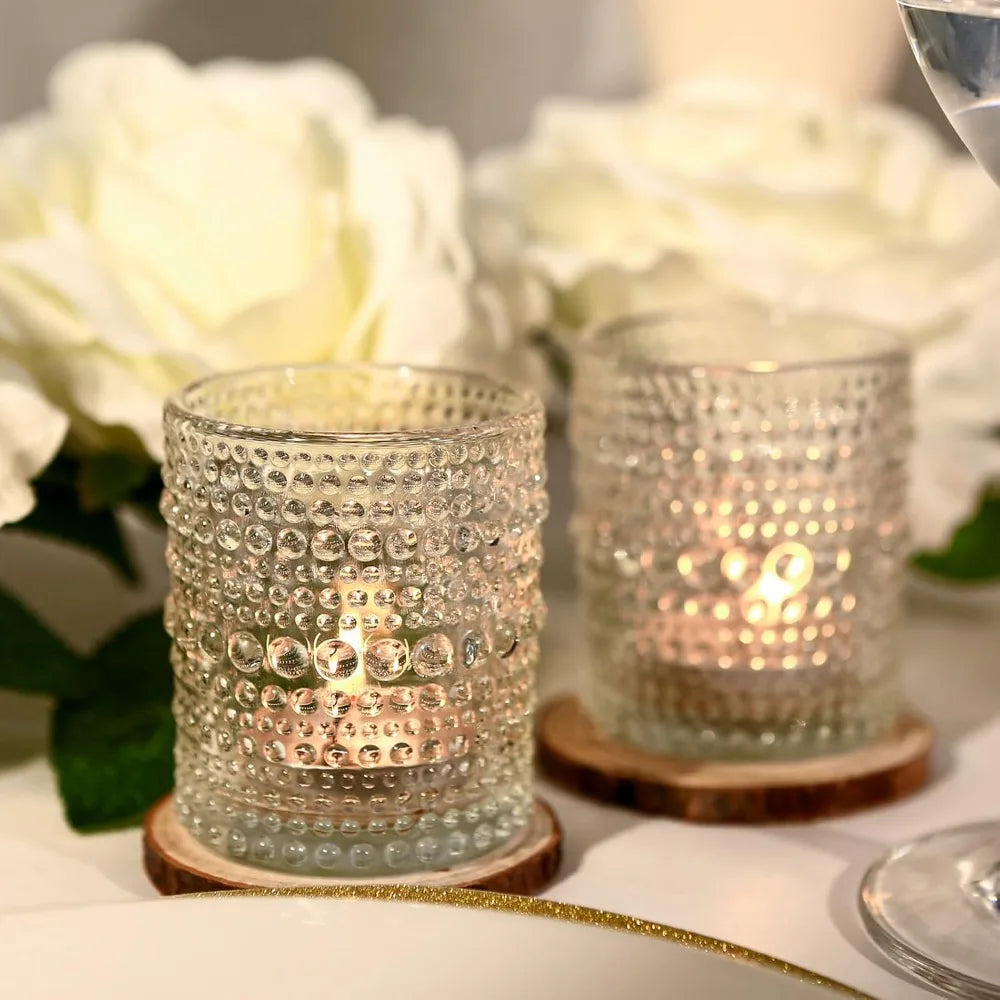 Set of 36 Clear Glass Votive Candle Holders - Tealight Holders for Weddings and Home