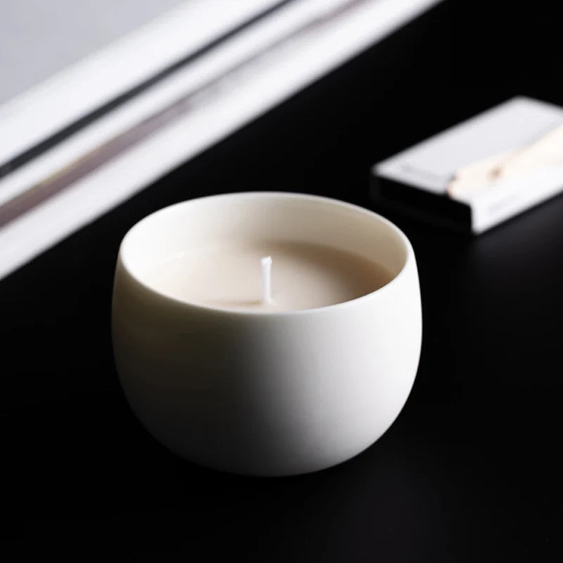 Minimalist Ceramic Candle Cup - Modern Home Accent