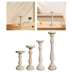 Wooden Candlestick Holder - Rustic Pillar Stand for Weddings and Home