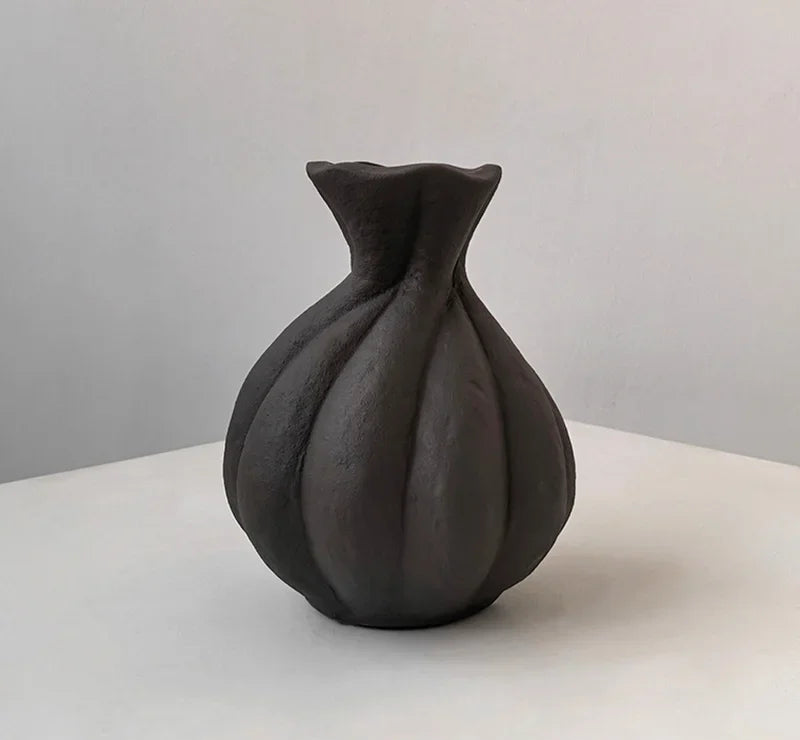 Pleated Ceramic Vase