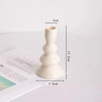 Modern Cream Ceramic Candlestick - Luxury Decorative Accent for Living Spaces