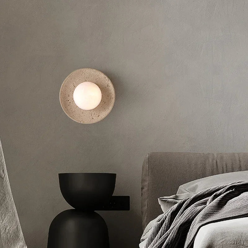Wabi-Sabi Stone Circle Wall Light