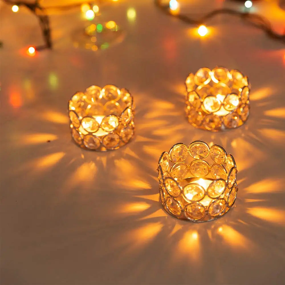 Crystal Tealight Candle Holders – Elegant Home & Wedding Decor