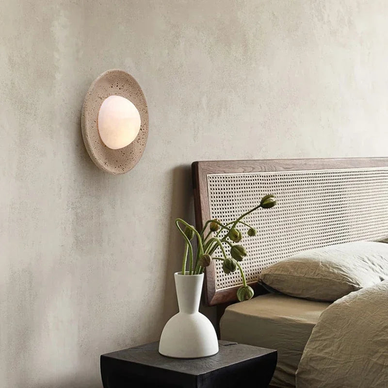 Wabi-Sabi Stone Circle Wall Light