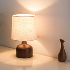 Japanese Wood-Grain Fabric Bedside Lamp