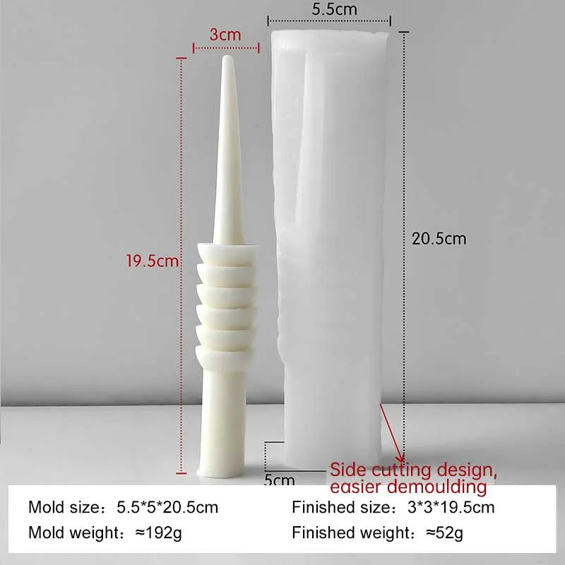 Twist Spiral Candle Mold – Silicone DIY Candle Making Form