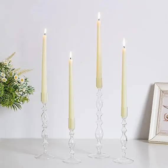Vintage Glass Candlestick Set