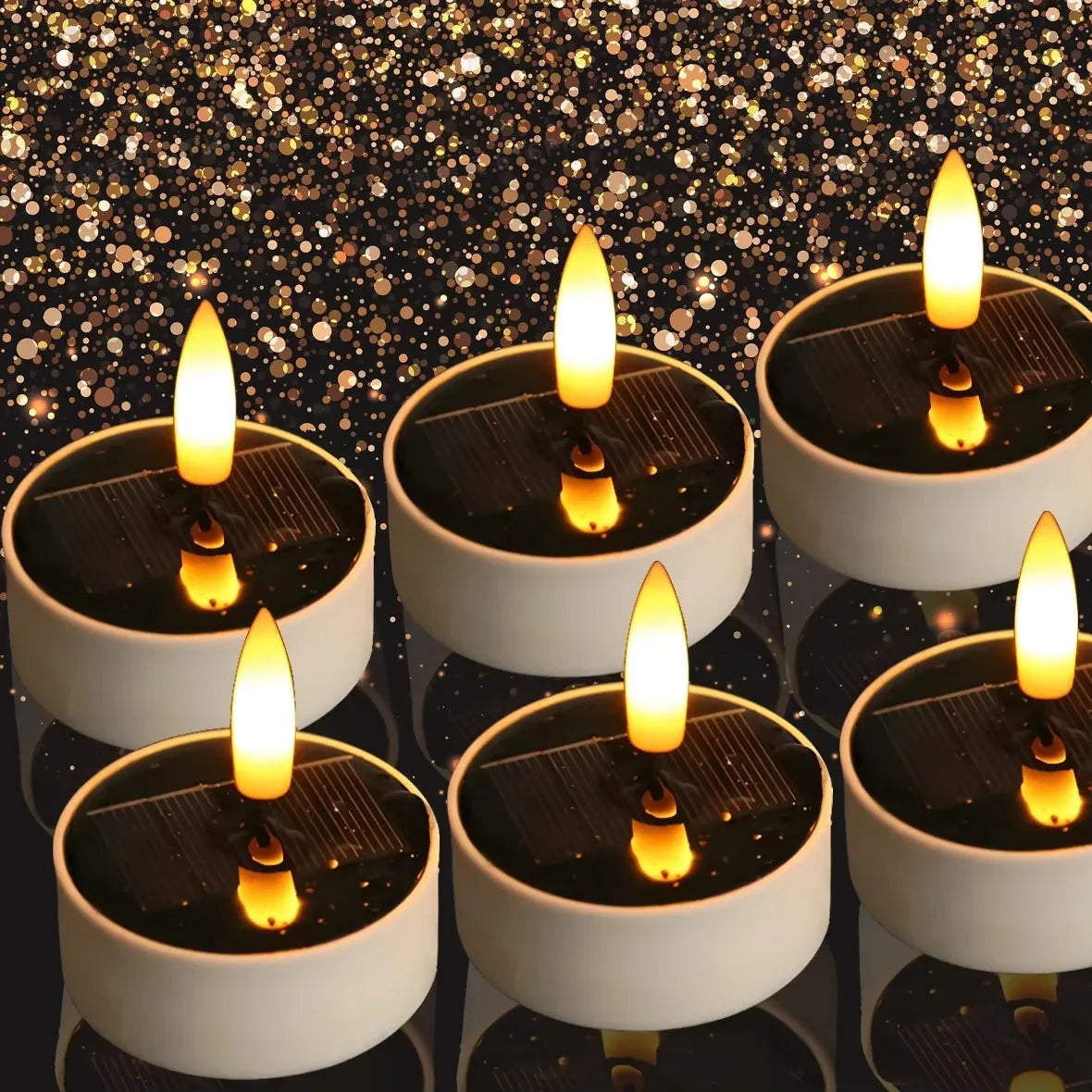 Solar Glow Rechargeable LED Tealight Set