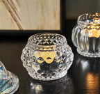 Nordic Pumpkin Glass Candle Holder - Tealight Accent for Home and Bar