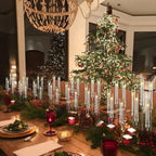 Clear 5-Arm Acrylic Candelabra Set - Elegant Wedding & Event Centerpieces (8 Sets)