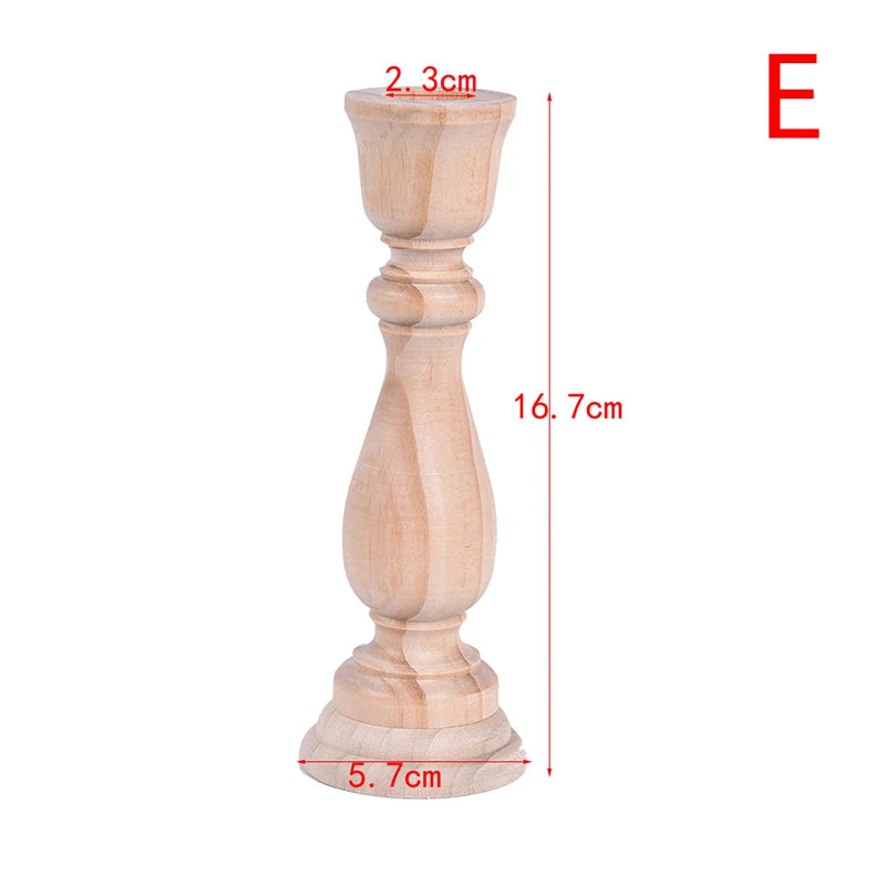Vintage Wooden Candle Holder - Rustic Taper Candle Stand for Cozy Home Décor