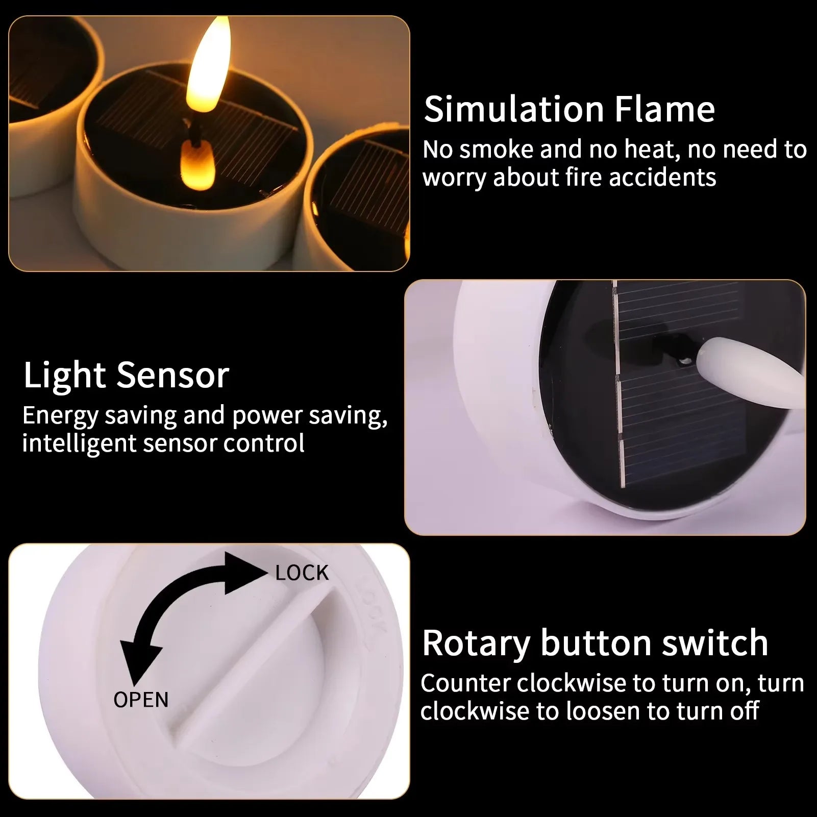 Solar Glow Rechargeable LED Tealight Set