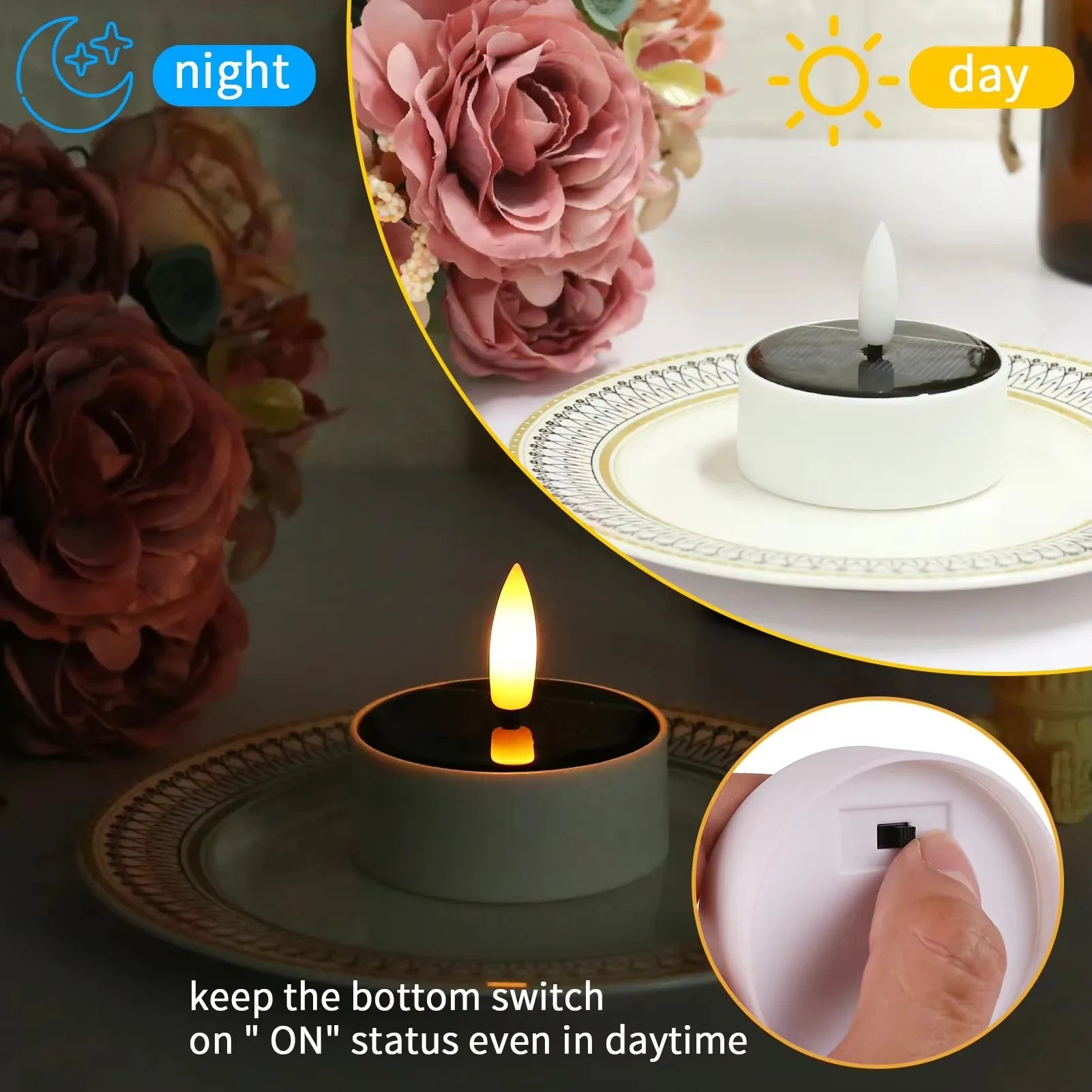Solar Glow Rechargeable LED Tealight Set