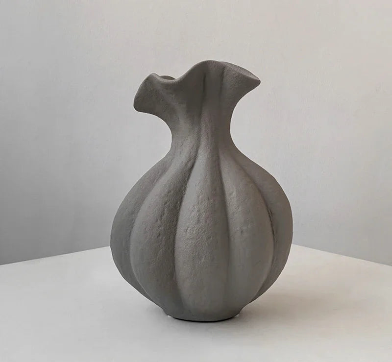Pleated Ceramic Vase