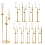 Gold 3-Arm Candelabra Set - Elegant Centerpieces for Weddings, Events & Home Décor