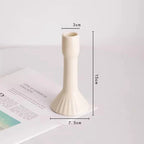 Modern Cream Ceramic Candlestick - Luxury Decorative Accent for Living Spaces