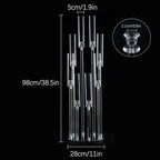 Tall Clear Acrylic Candle Holders - Wedding and Party Centerpiece Set (10 pcs)