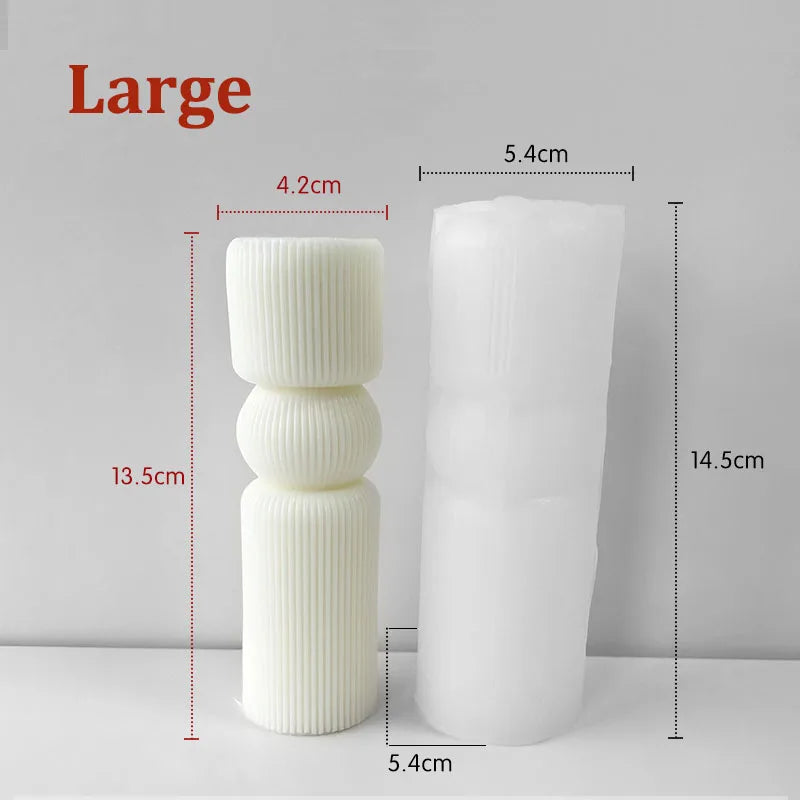 Roman Stripe Pillar Candle Mold – DIY Silicone Candle Tool